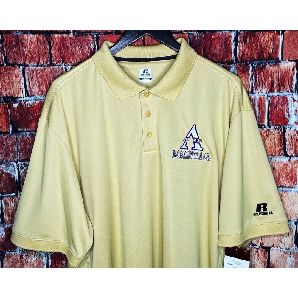 NWT Alcorn State University Braves Basketball Gold Men’s XL Polo Shirt HBCU